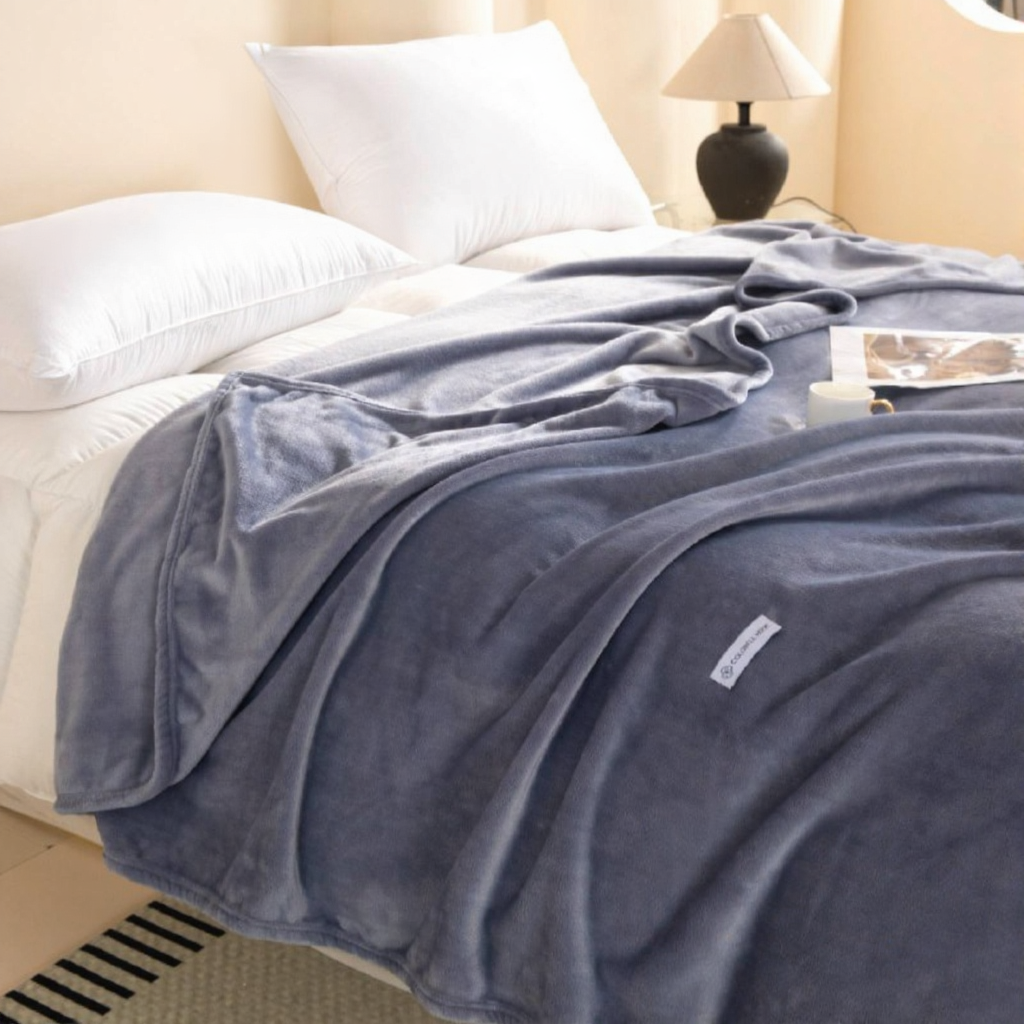 Плед флисовый однотонный 150х200 см Темно-серый