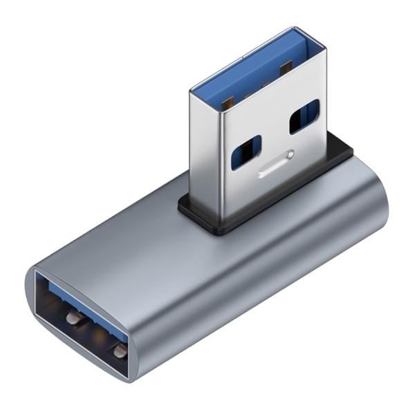 Переходник SUNROZ Г-образный OTG USB 3.0 Male-USB 3.0 Female 10 Гбит/с металл (A485670)