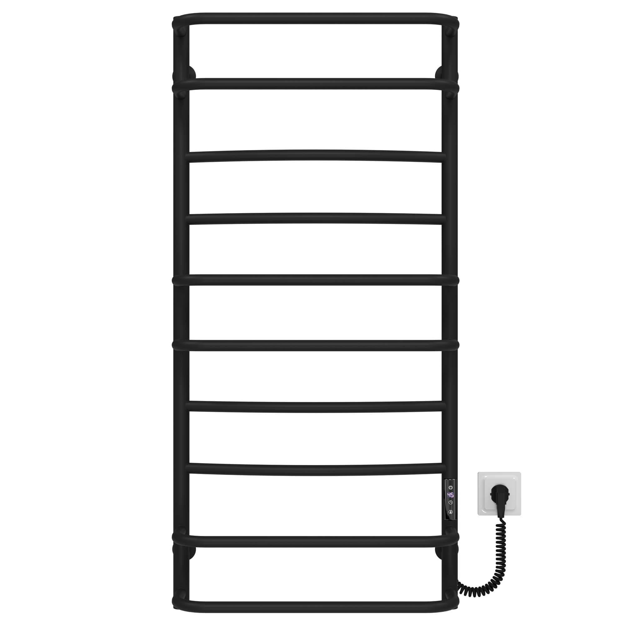 Полотенцесушитель электрический Deffi Аквамикс П10 JD03 правое подключение нержавеющая сталь 500x1100 мм Черный (C.AM.110.50.10.EBR1)