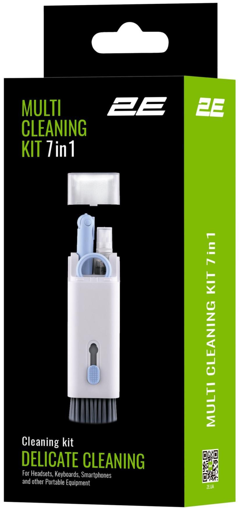 Набор для очистки гаджетов 2E для оргтехники 7в1 Бело-голубой (2E-SK7IN1) - фото 3 Набор для очистки гаджетов 2E для оргтехники 7в1 Бело-голубой (2E-SK7IN1) - фото 3