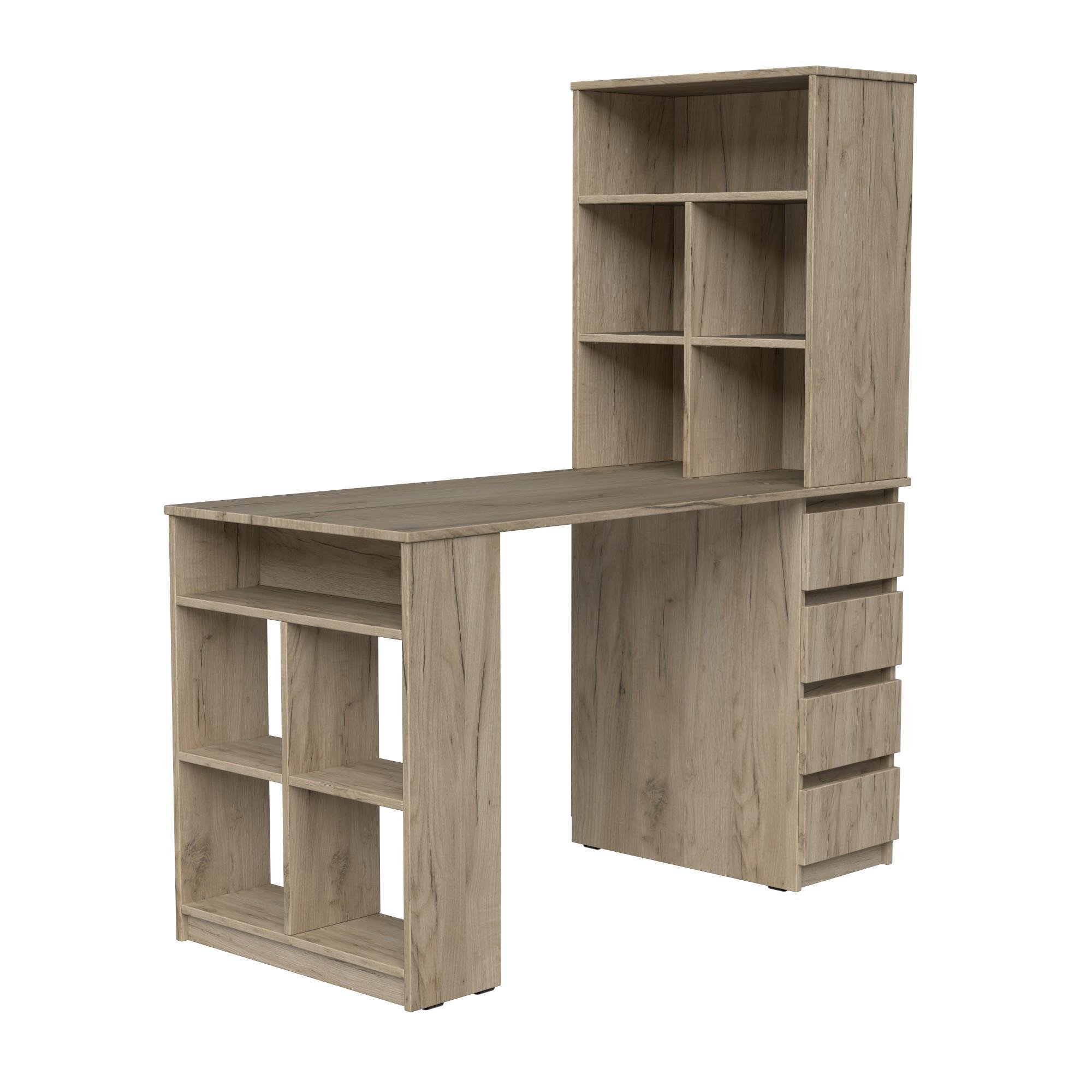 Стіл письмовий СП10 4Я SENAM 1500х1400х600 мм ДСП Дуб Крафт Сірий - фото 3 Стіл письмовий СП10 4Я SENAM 1500х1400х600 мм ДСП Дуб Крафт Сірий - фото 3