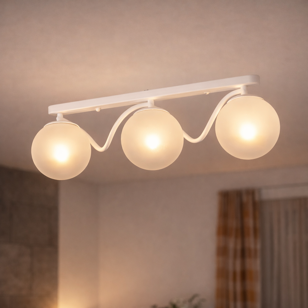 Люстра Valeso с тремя сферическими плафонами под лампу Е27 Белый (B K2355/3 WT) Люстра Valeso с тремя сферическими плафонами под лампу Е27 Белый (B K2355/3 WT)