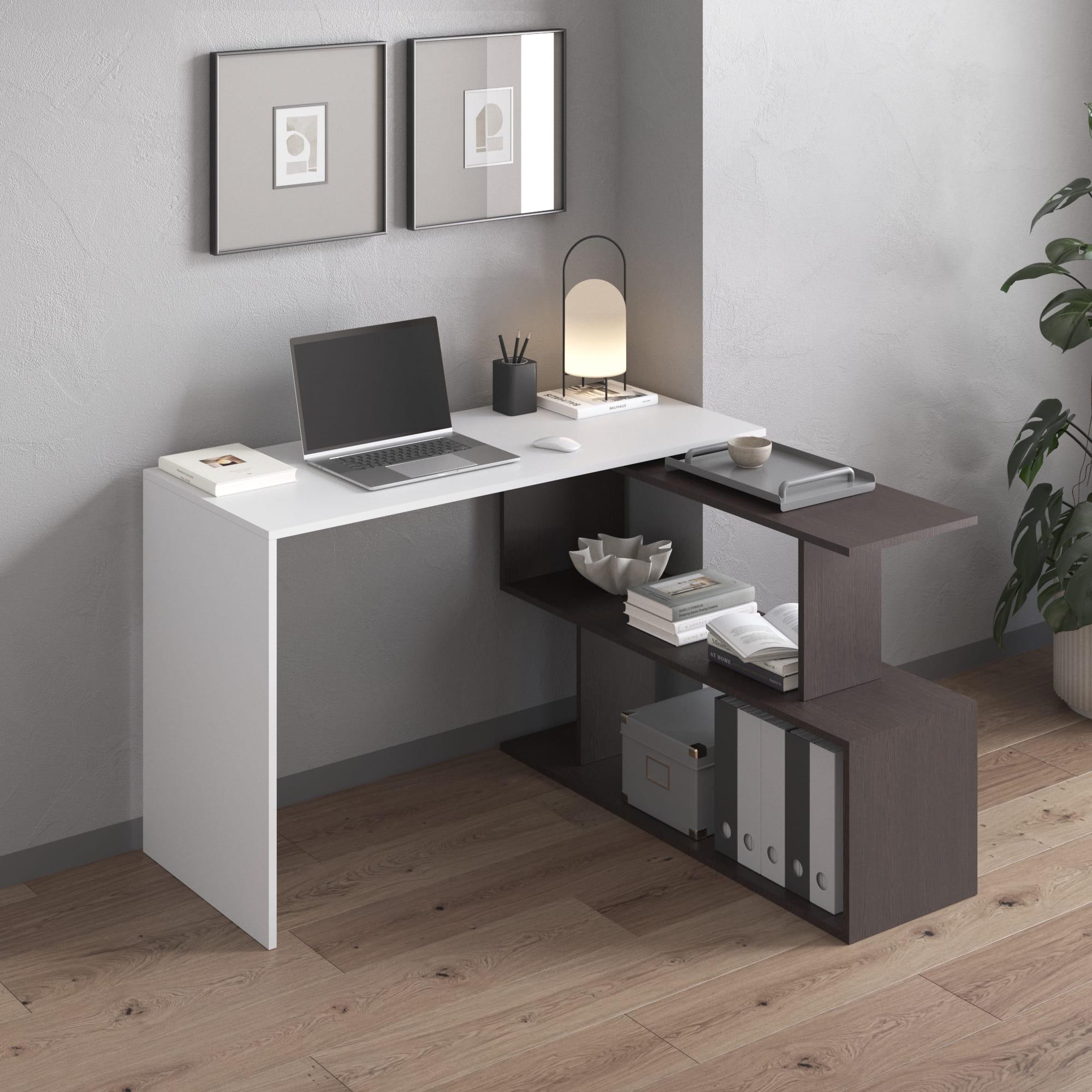 Стіл трансформер ЛДСП Білий з венге