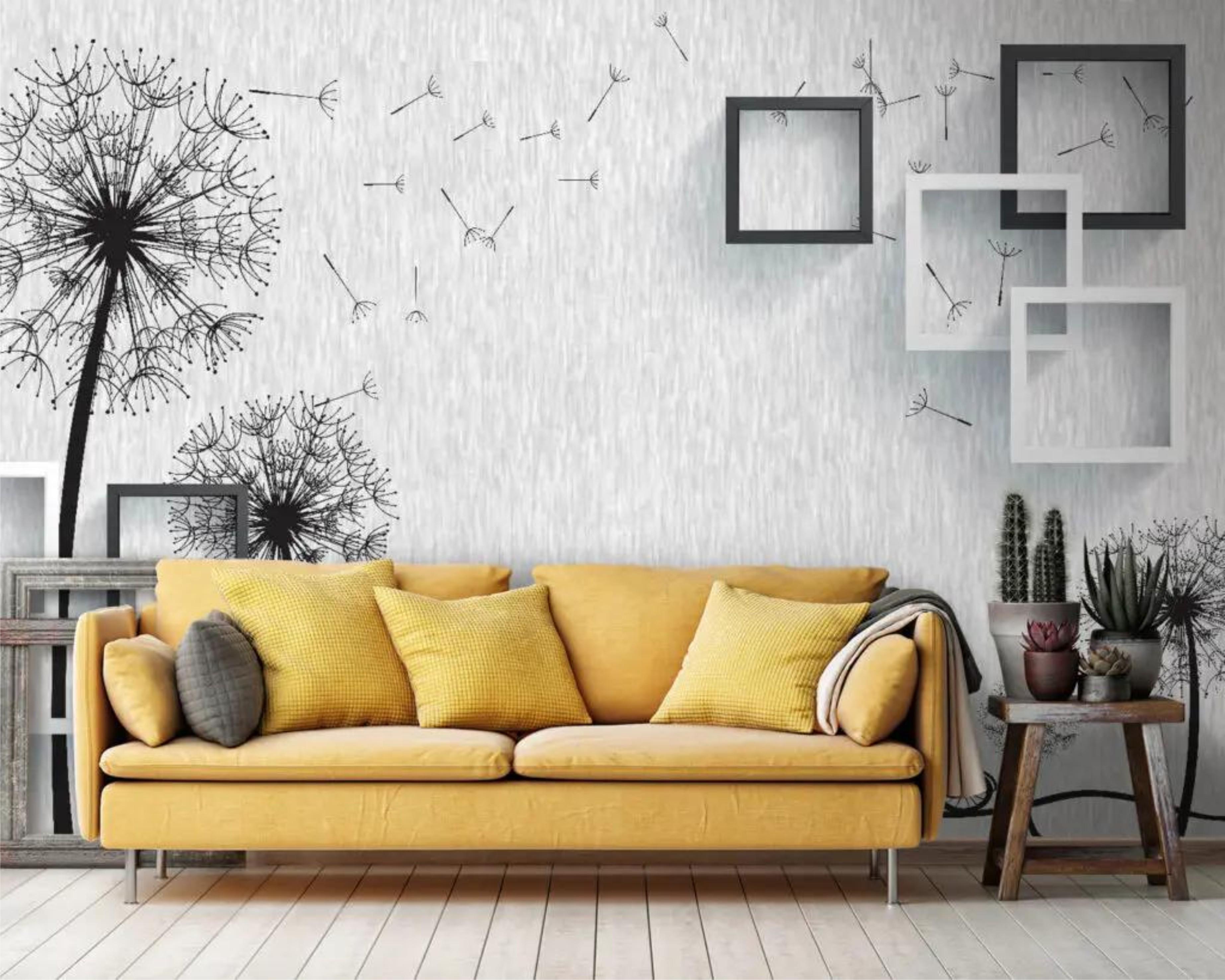 Фотообои Одуванчики Серый (000252)