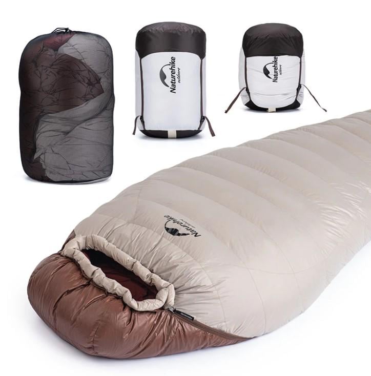 Спальник пуховий Naturehike Snowbird 2 XL 220х85 см Сіро-червоний (NH20YD001) - фото 3