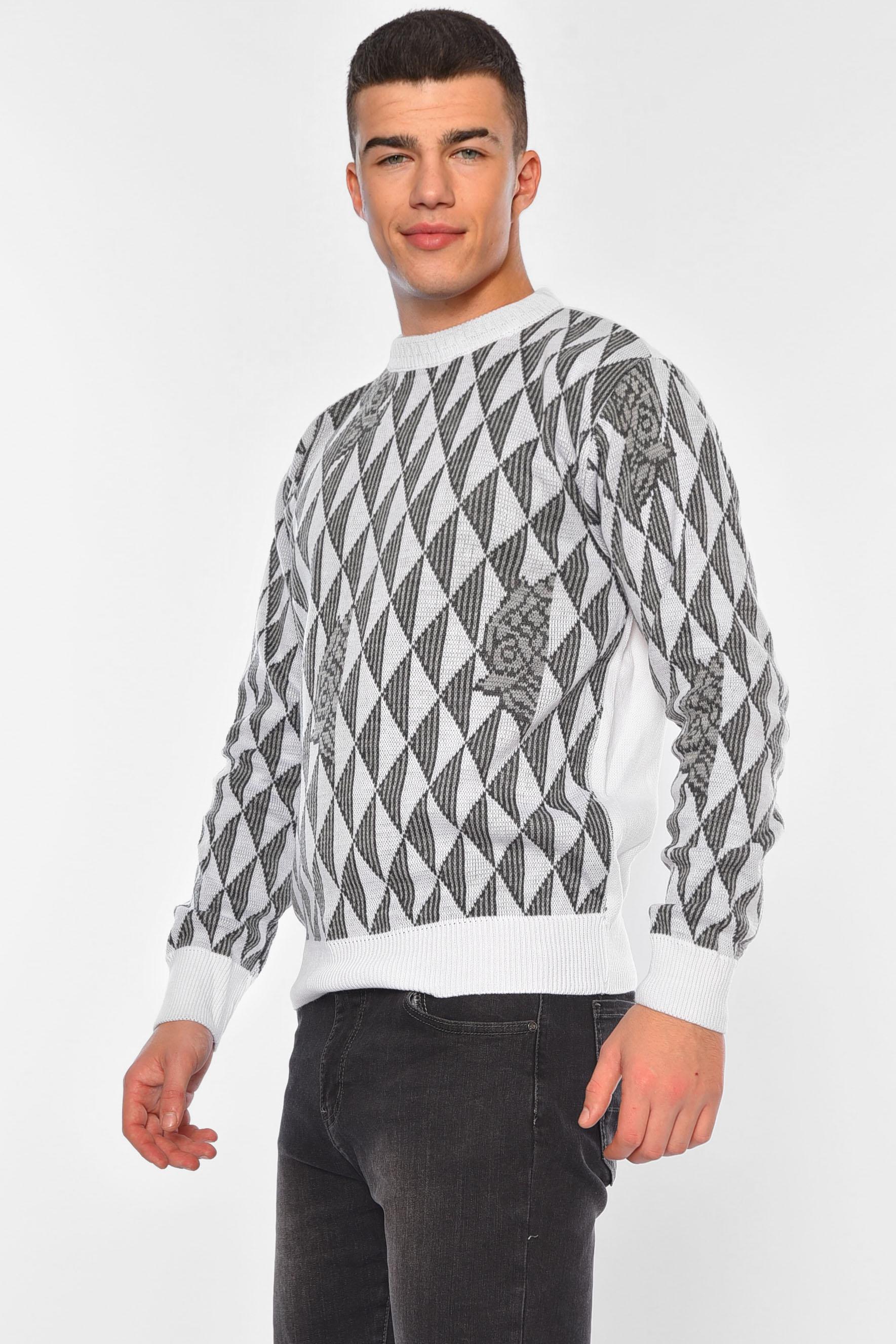 Светр чоловічий однотонний M Сірий (194529) - фото 2 Светр чоловічий однотонний M Сірий (194529) - фото 2