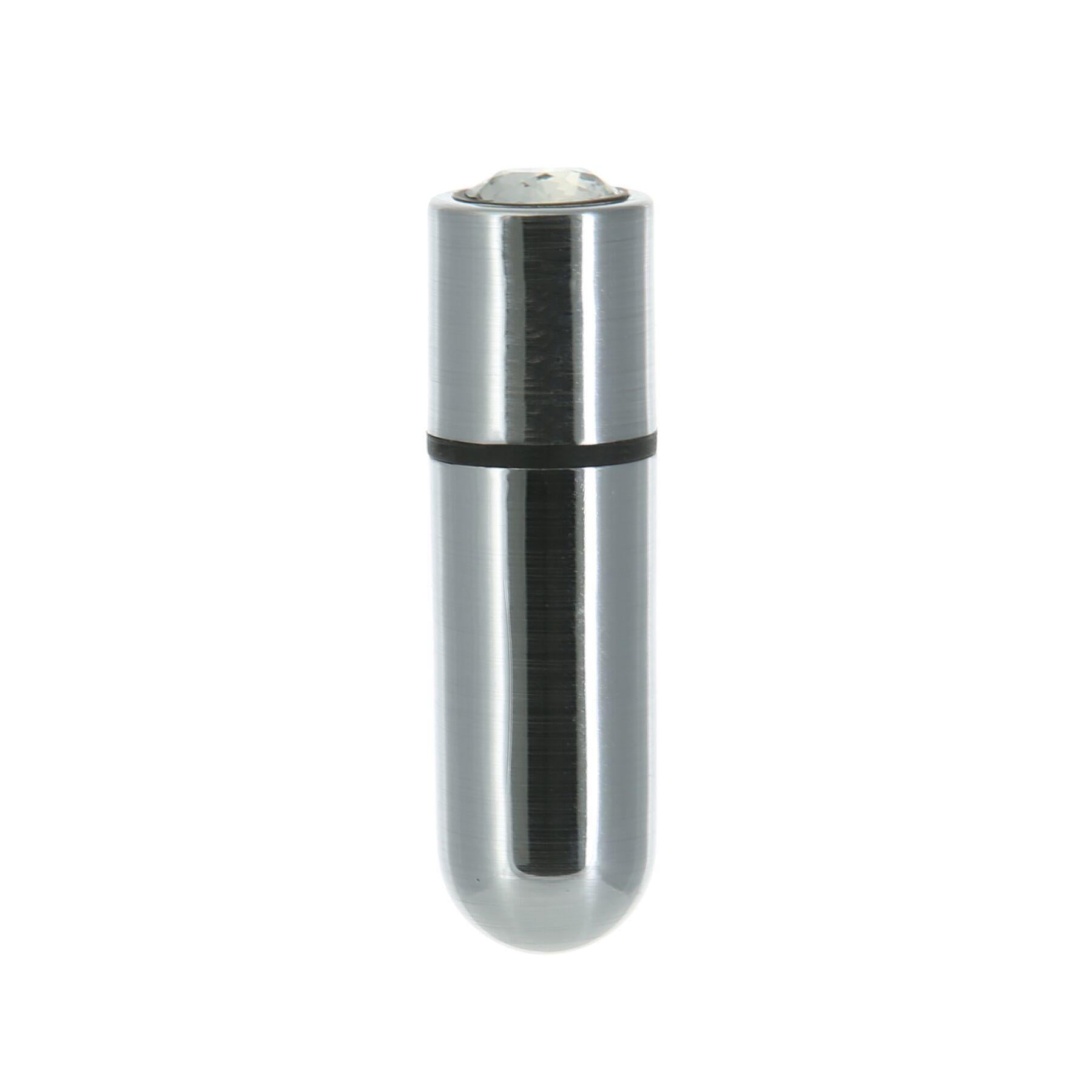 Виброшар PowerBullet First-Class Bullet 2,5" with Key Chain Pouch 9 режимов вибрации Silver (SO6848)