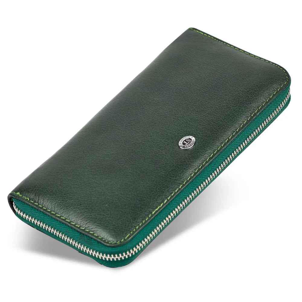 Кошелек женский из натуральной кожи ST Leather ST201 Зеленый