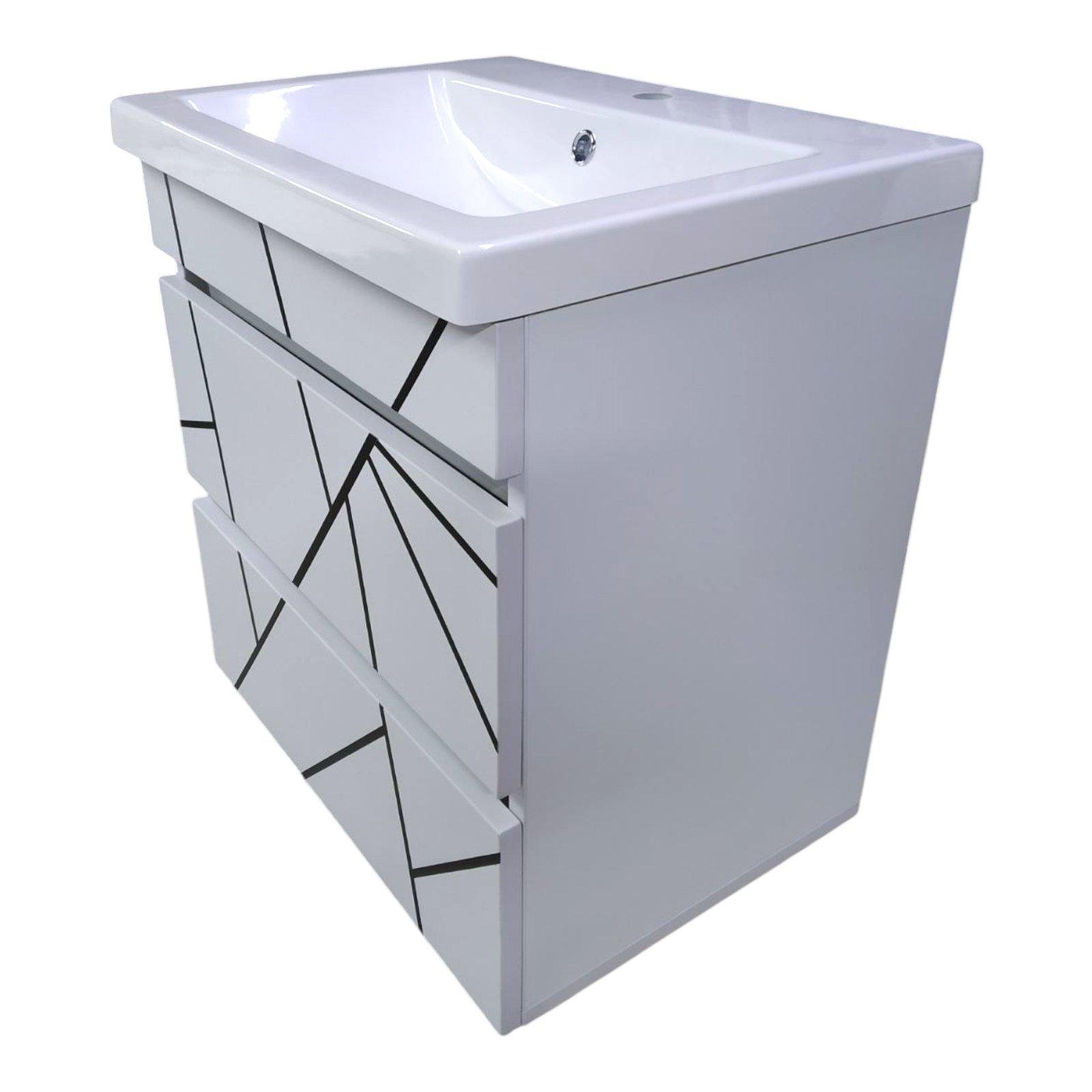 Тумба подвесная для ванной комнаты пластиковая Mikola-M Atlant Chaos 80 см White/Black (2383) - фото 3 Тумба подвесная для ванной комнаты пластиковая Mikola-M Atlant Chaos 80 см White/Black (2383) - фото 3