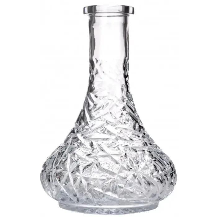 Колба для кальяна Drop Ice стеклянная база под уплотнитель с рельефным узором 1,5 л 28,5 см Frost