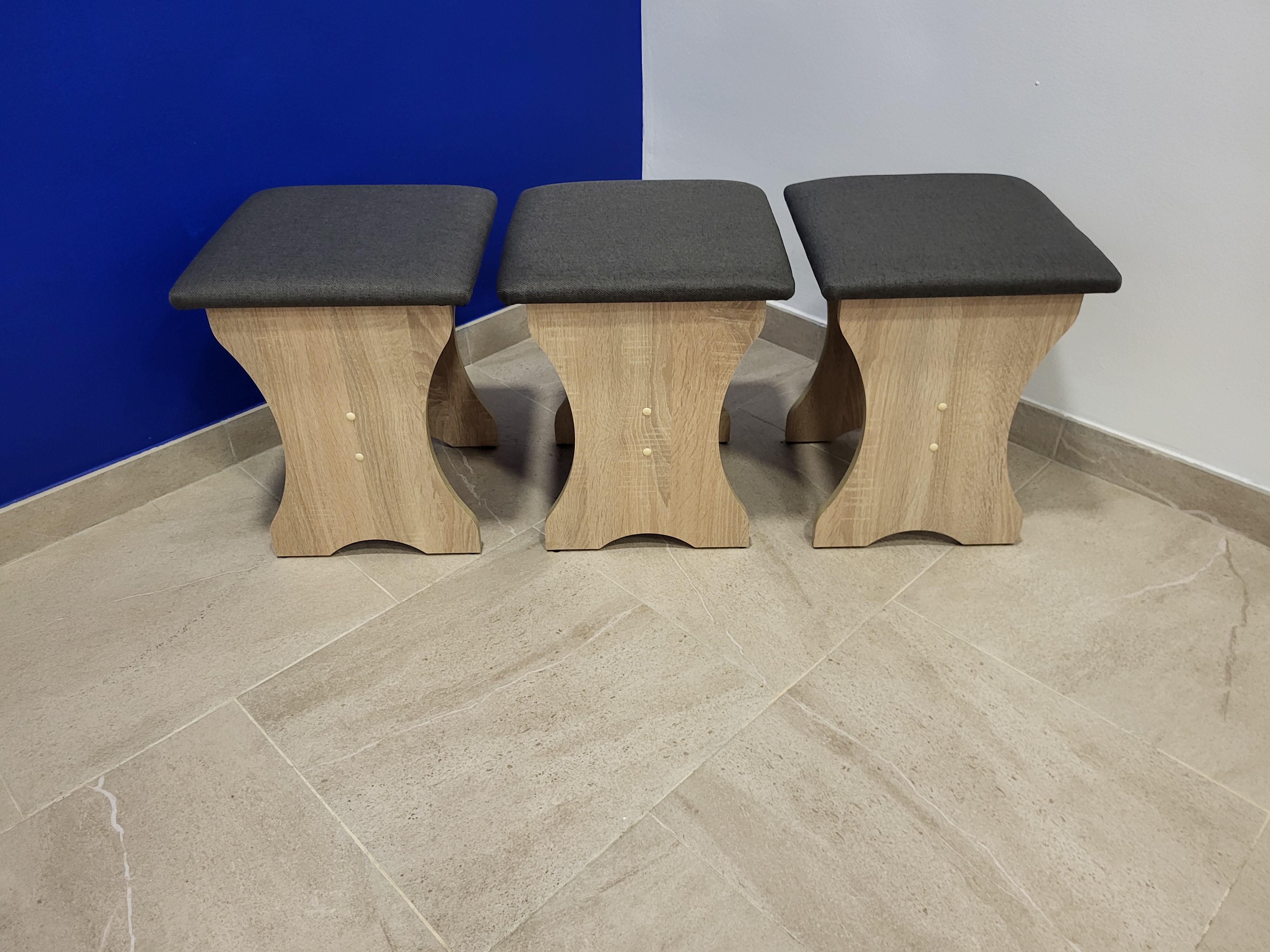 Комплект табуретов Семейный 35х35х44 см 3 шт. Дуб Сонома/Мальмо (TTT-DS-M)