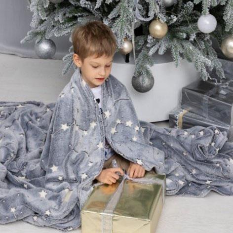 Плед светящийся в темноте Blanket kids Magic Star 150х100 см Серый - фото 5 Плед светящийся в темноте Blanket kids Magic Star 150х100 см Серый - фото 5