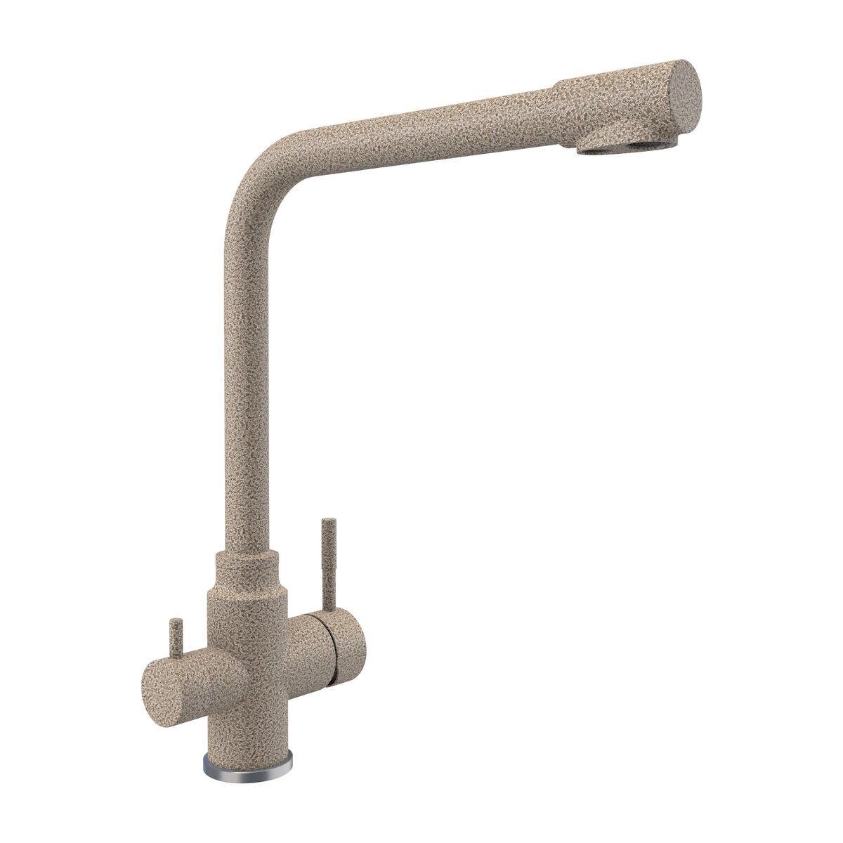 Смеситель для кухни под фильтр Platinum KT 8201 8626 двухрычажный Карамель (PLTM-SP000033366)