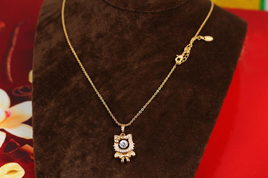 Набір кулон Xuping Jewelry котик з фіанітом 44 см Золотистий (1487678465)