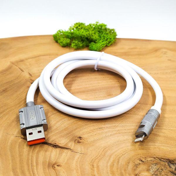 Кабель силиконовый USB Lightning XO 6A Stout Silicone NB227 1,2 м White (24014338)