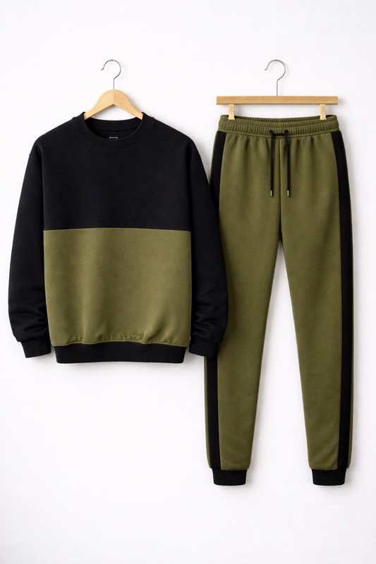 Спортивний костюм чоловічий весняний Zruchno світшот та штани XS Хакі/Чорний (33500649)