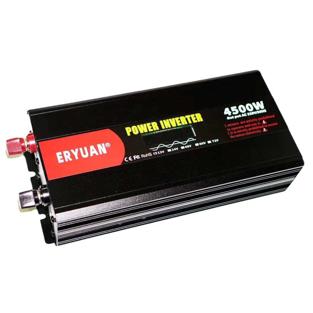 Преобразователь напряжения Eryuan 4500 W LCD DC/AC 12-220 V с чистой синусоидой и вольтметром Black (2024911628) - фото 2