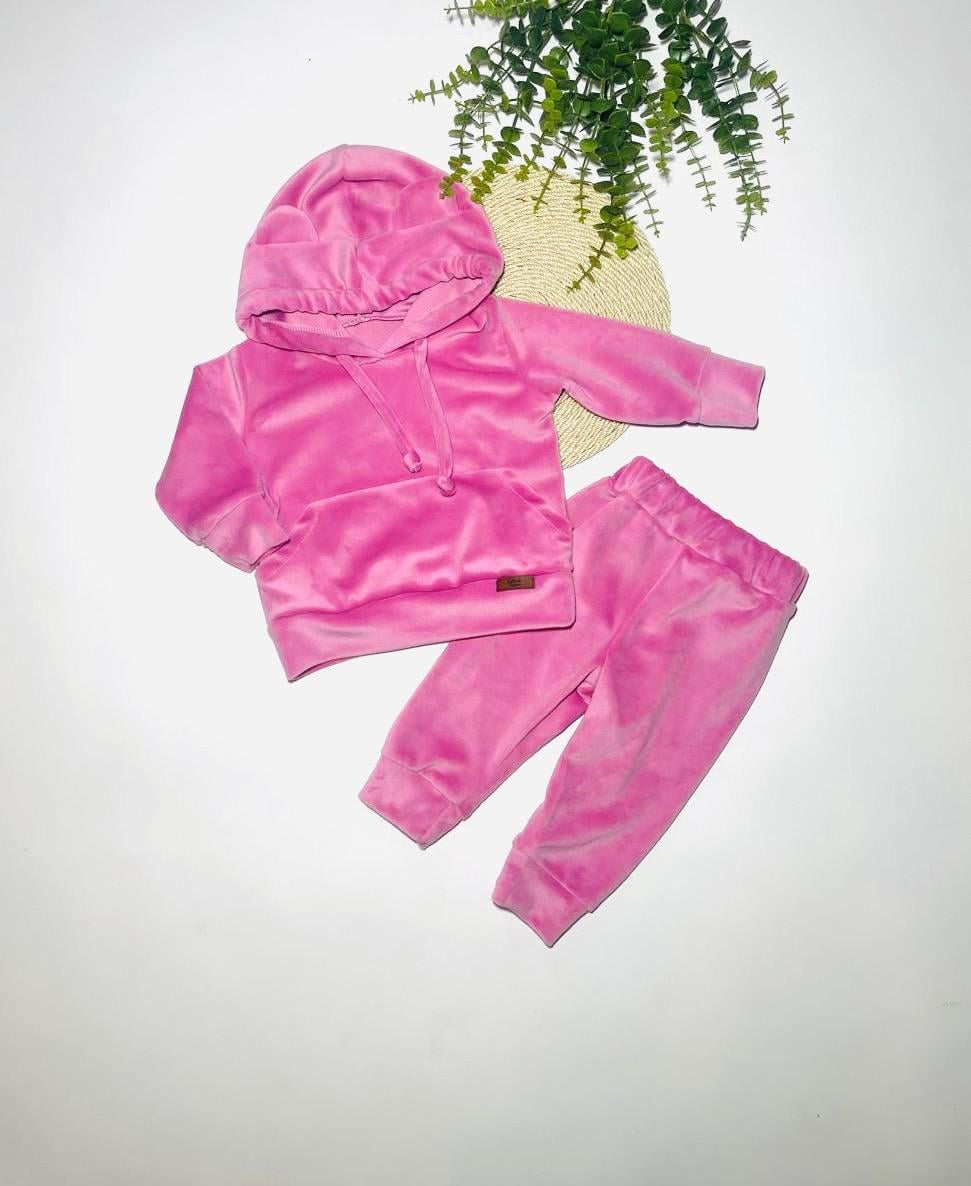 Костюм велюровый кофта и брюки для девочек (3174)