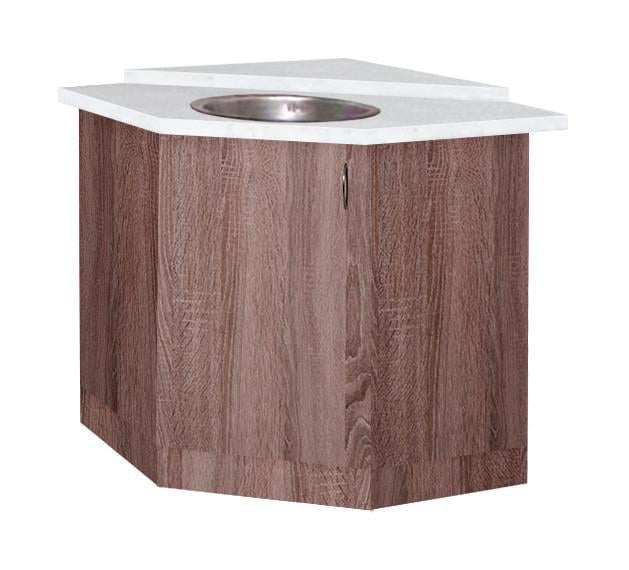 Тумба кутова кухонна МАКСІ-МЕблі №1 з врізним миттям зі стільницею 1-й кат складська програма Дуб трюфель (10878)