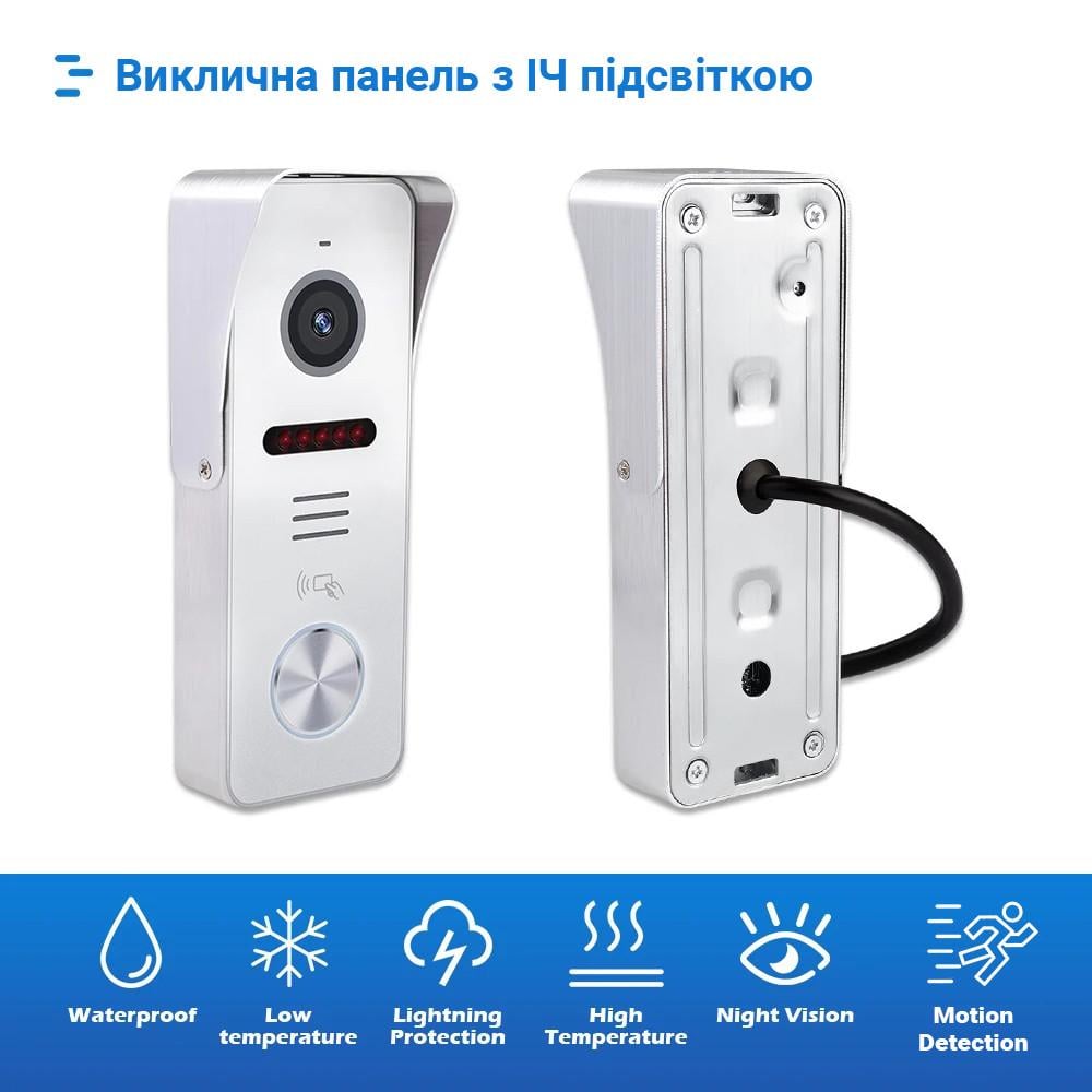 Панель виклику MIFARE SEVEN CP-7500FHD-Wi-Fi IP з вбудованим зчитувачем карт White (CP7500FHDWw) - фото 6