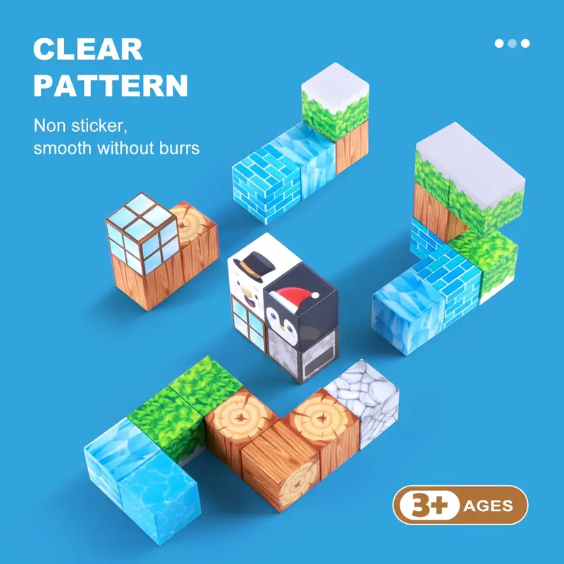 Конструктор магнитный Minecraft Зимний на магнитах 124 шт. (2742132329) - фото 5 Конструктор магнитный Minecraft Зимний на магнитах 124 шт. (2742132329) - фото 5