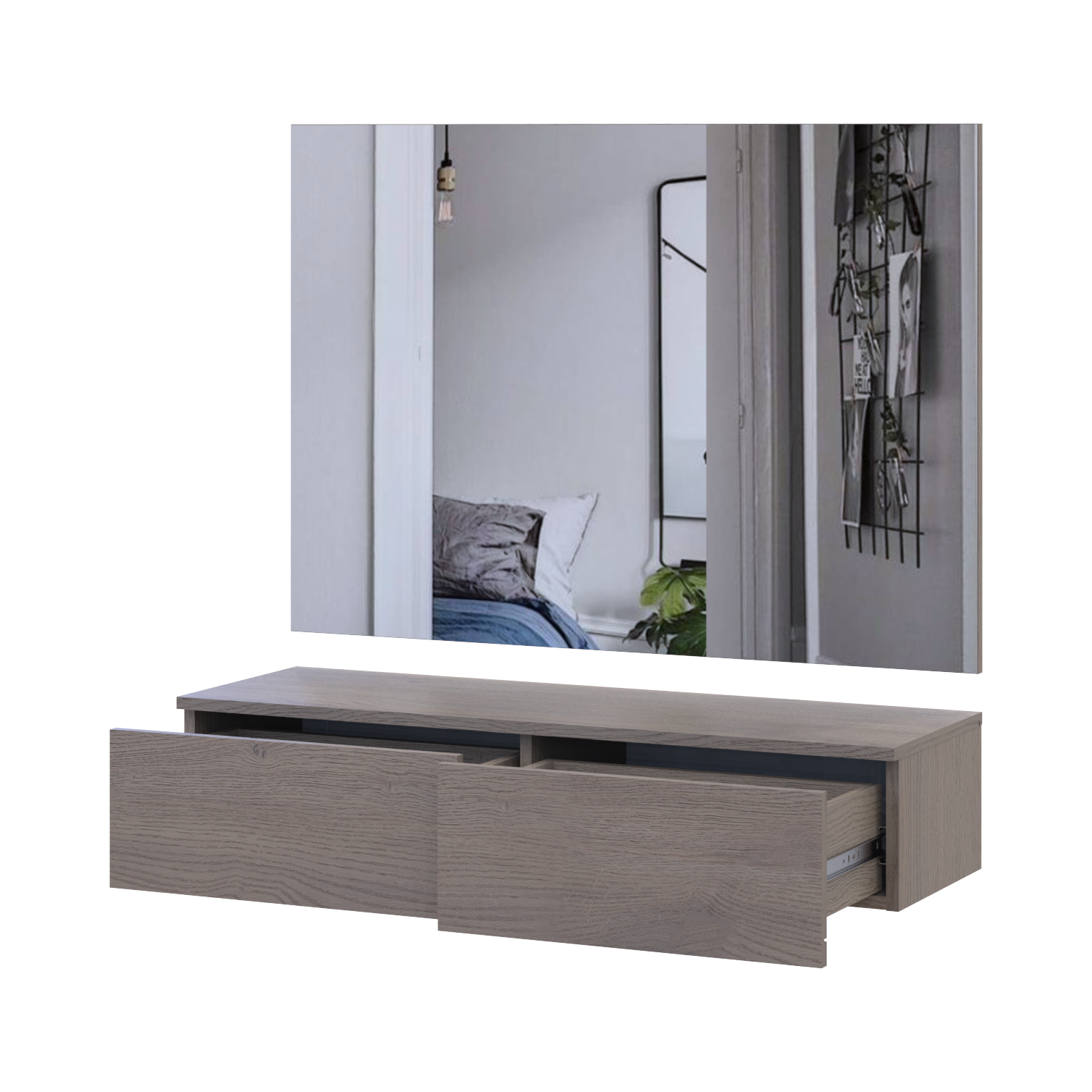 Тумба та дзеркало Doros Левія 100х32х100 см Канноло (42005238) - фото 2 Тумба та дзеркало Doros Левія 100х32х100 см Канноло (42005238) - фото 2