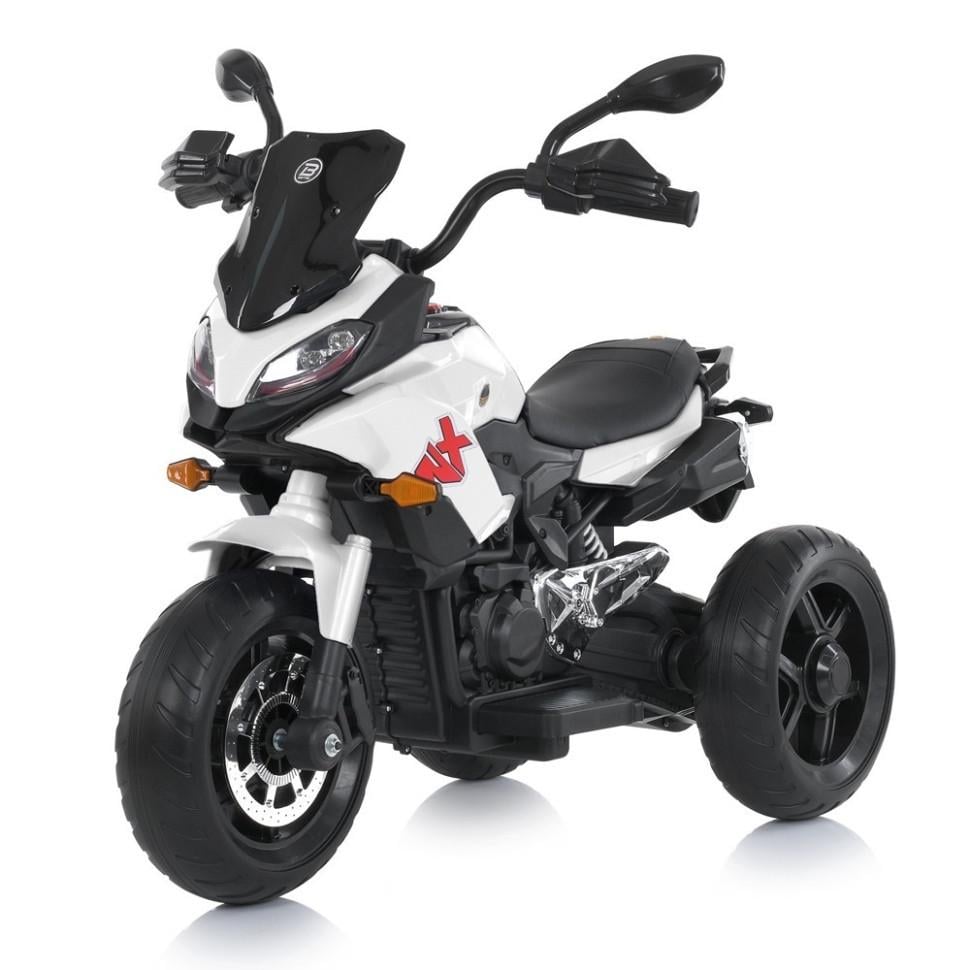 Детский электрический мотоцикл Bambi Racer 12V одноместный до 50 кг Белый (DE-169-E-1037)