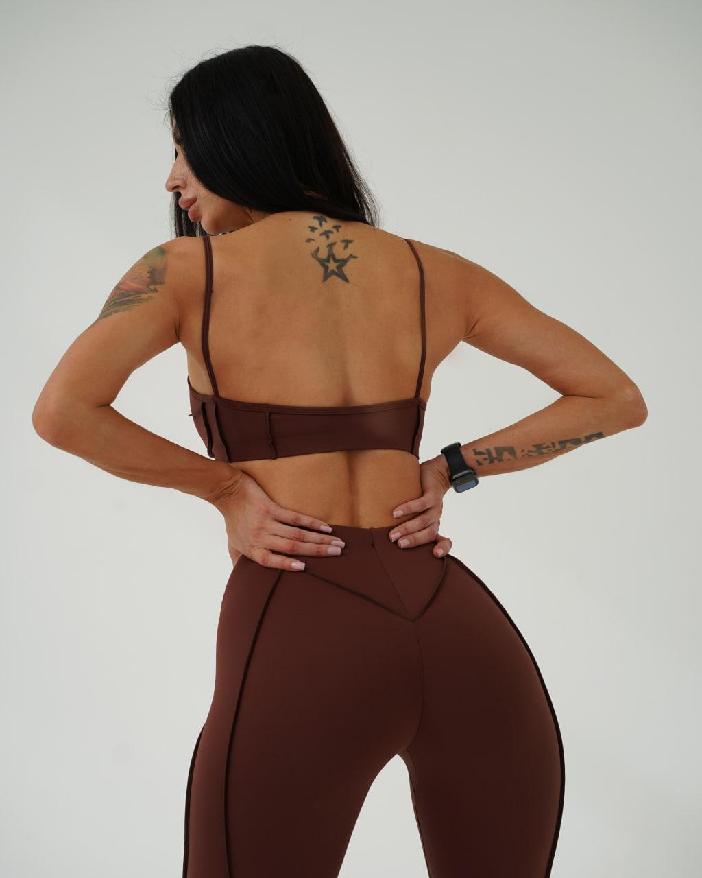 Топ со швами наружу с чашками L Шоколадный (RTPX06L) - фото 5