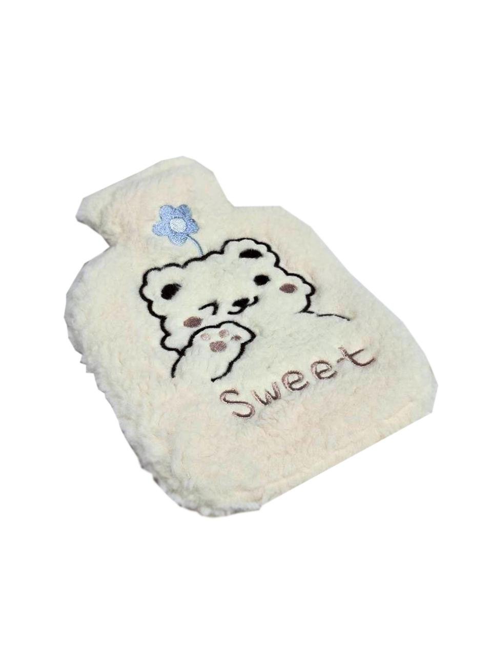 Грелка для тела водяная Laska Sweet искусственный мех 350 мл 21x15 см Молочный (32111)