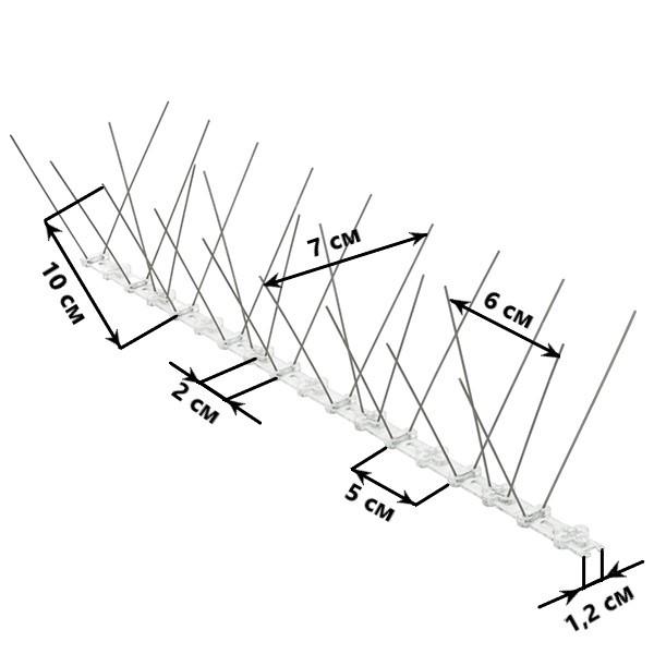 Шипи від птахів антиприсадні Ekochron 3D сталеві 80х100х500 мм (163042172) - фото 5 Шипи від птахів антиприсадні Ekochron 3D сталеві 80х100х500 мм (163042172) - фото 5