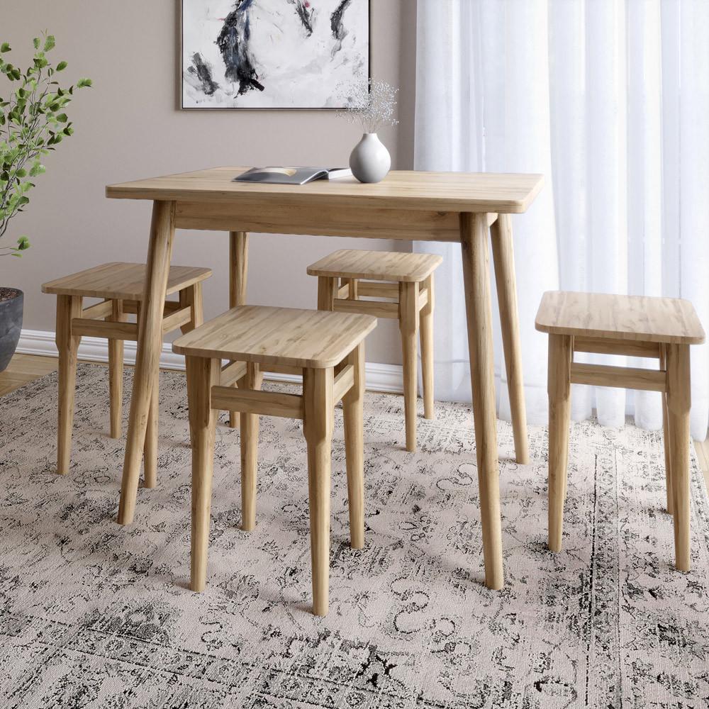 Стол и 4 табурета обеденный для кухни Маями-2 кромка ПВХ 0,45 мм Дуб аппалачи (Lion-041245) - фото 1 Стол и 4 табурета обеденный для кухни Маями-2 кромка ПВХ 0,45 мм Дуб аппалачи (Lion-041245) - фото 1