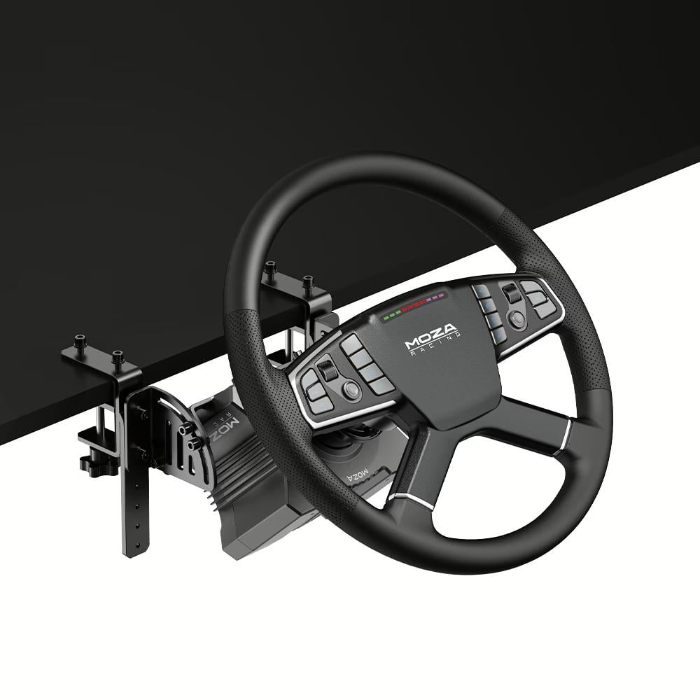 Ігрове кермо з педалями Moza Racing R5 Trucking Bundle для PC 14кн педалі SR-PLite кермо TSW Black (RS071) - фото 4 Ігрове кермо з педалями Moza Racing R5 Trucking Bundle для PC 14кн педалі SR-PLite кермо TSW Black (RS071) - фото 4