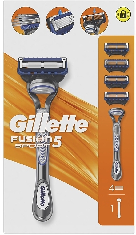 Станок для бритья мужской Gillette Fusion5 SPORT и 4 сменных картриджа Fusion 5