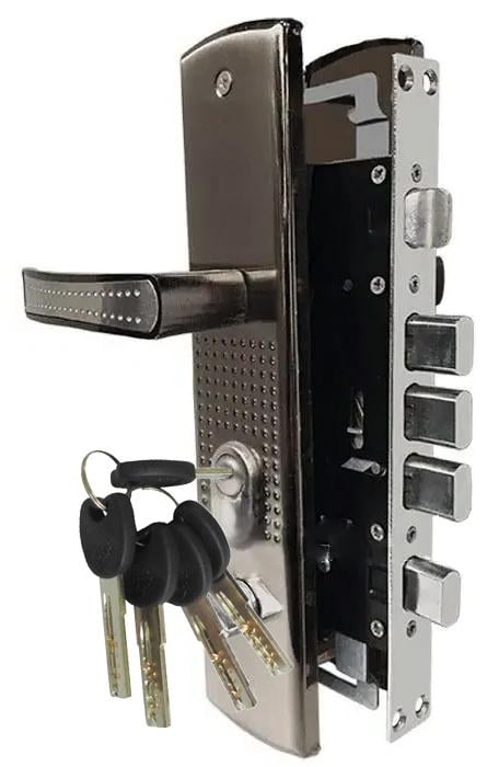 Замок врезной с ручками правый цилиндр 90 мм для дверей 70 мм (26321483)