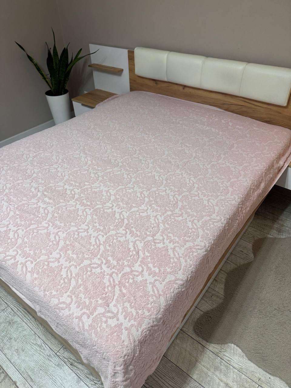 Покривало-простирадло махрове євро 200х220 см Рожевий (П4К-Al-mahr-pro-004) - фото 1 Покривало-простирадло махрове євро 200х220 см Рожевий (П4К-Al-mahr-pro-004) - фото 1