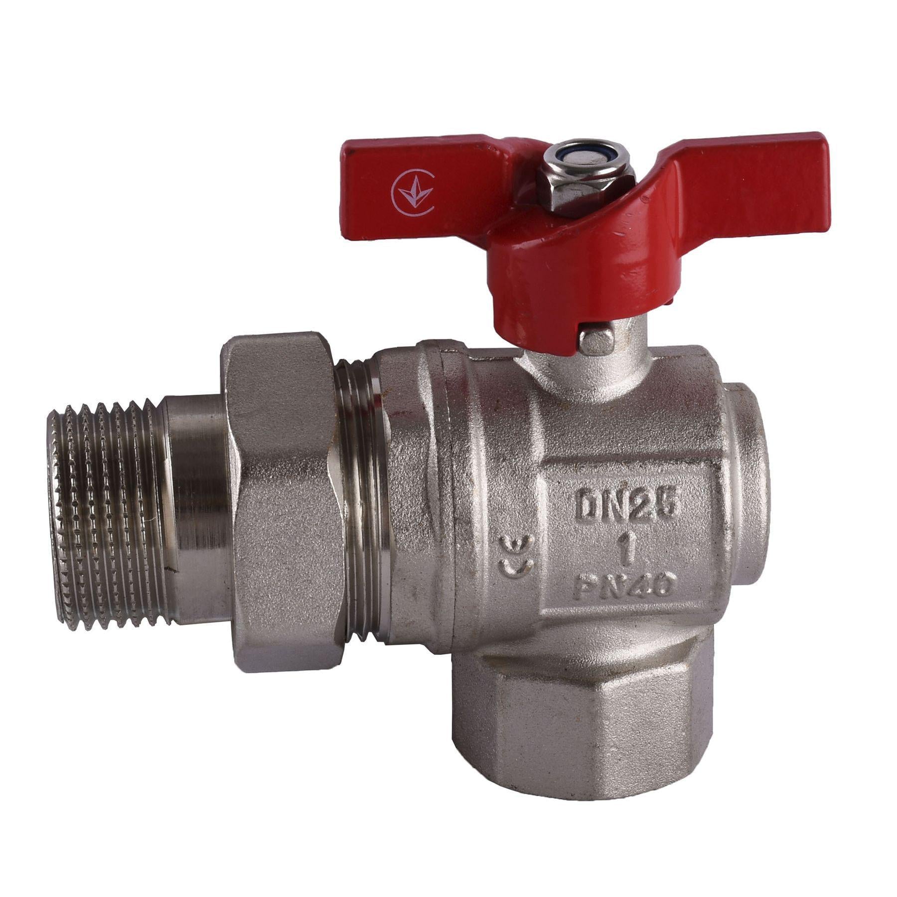 Кран шаровый угловой с американкой Selba 1″ SL1543 (000015716)