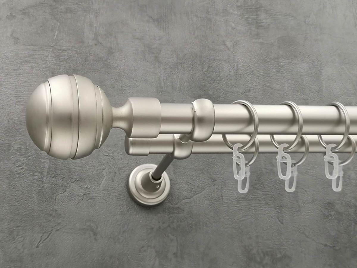 Карниз Quadrum EM235 гладка штанга подвійний відкритий 25/19 мм 160 см Сатин (264772891)