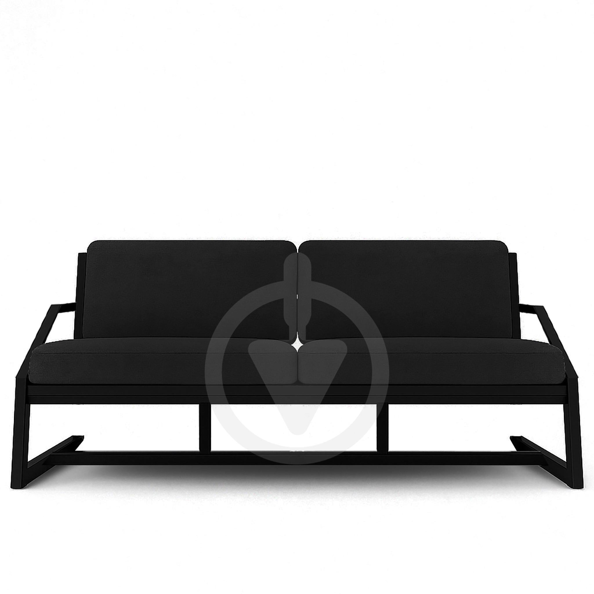 Диван металлический AVVS Атлас с подлокотниками лофт оксфорд 156 см Черный - фото 2