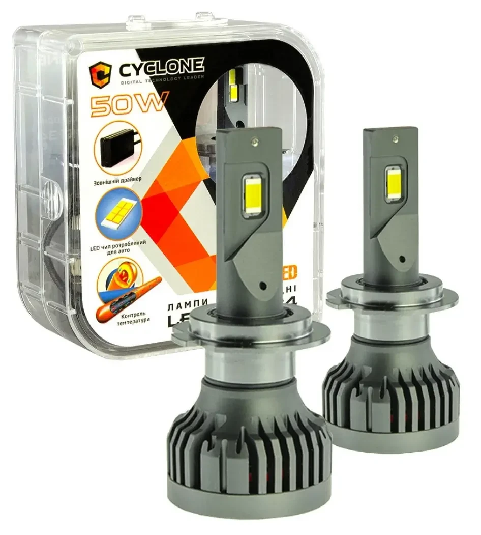 Автомобільна лампа світлодіодна CYCLONE LED H7 5500K type 34 2 шт.