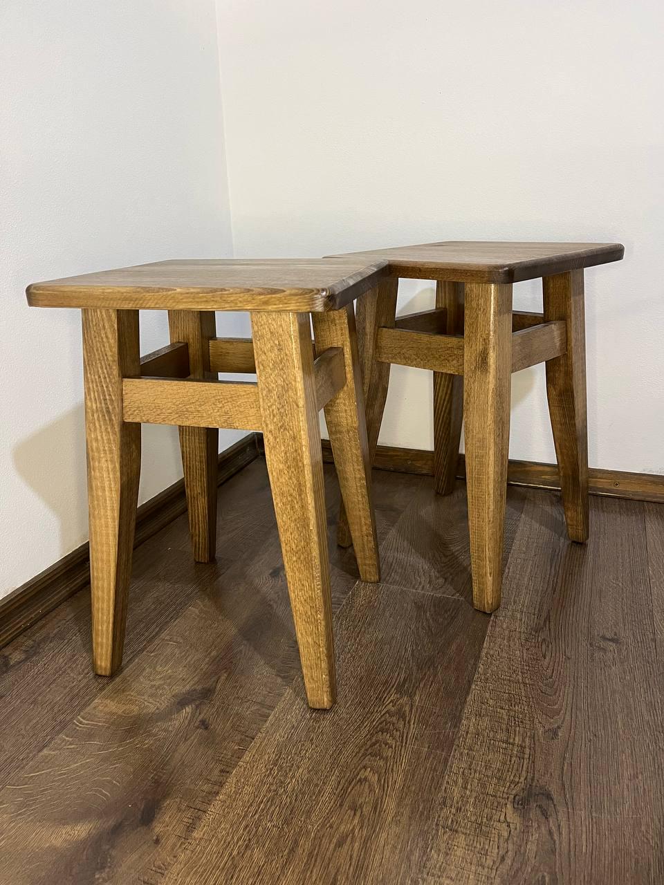 Комплект табуретів з твердим сидінням 45х30х30 см 2 шт. Бук/Горіх (0074) - фото 2 Комплект табуретів з твердим сидінням 45х30х30 см 2 шт. Бук/Горіх (0074) - фото 2