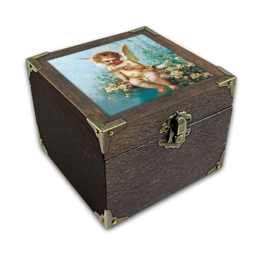 Скриня дерев'яна-еко Прованс Ангел 10х10 см Коричневий (пршк08кп10х10)
