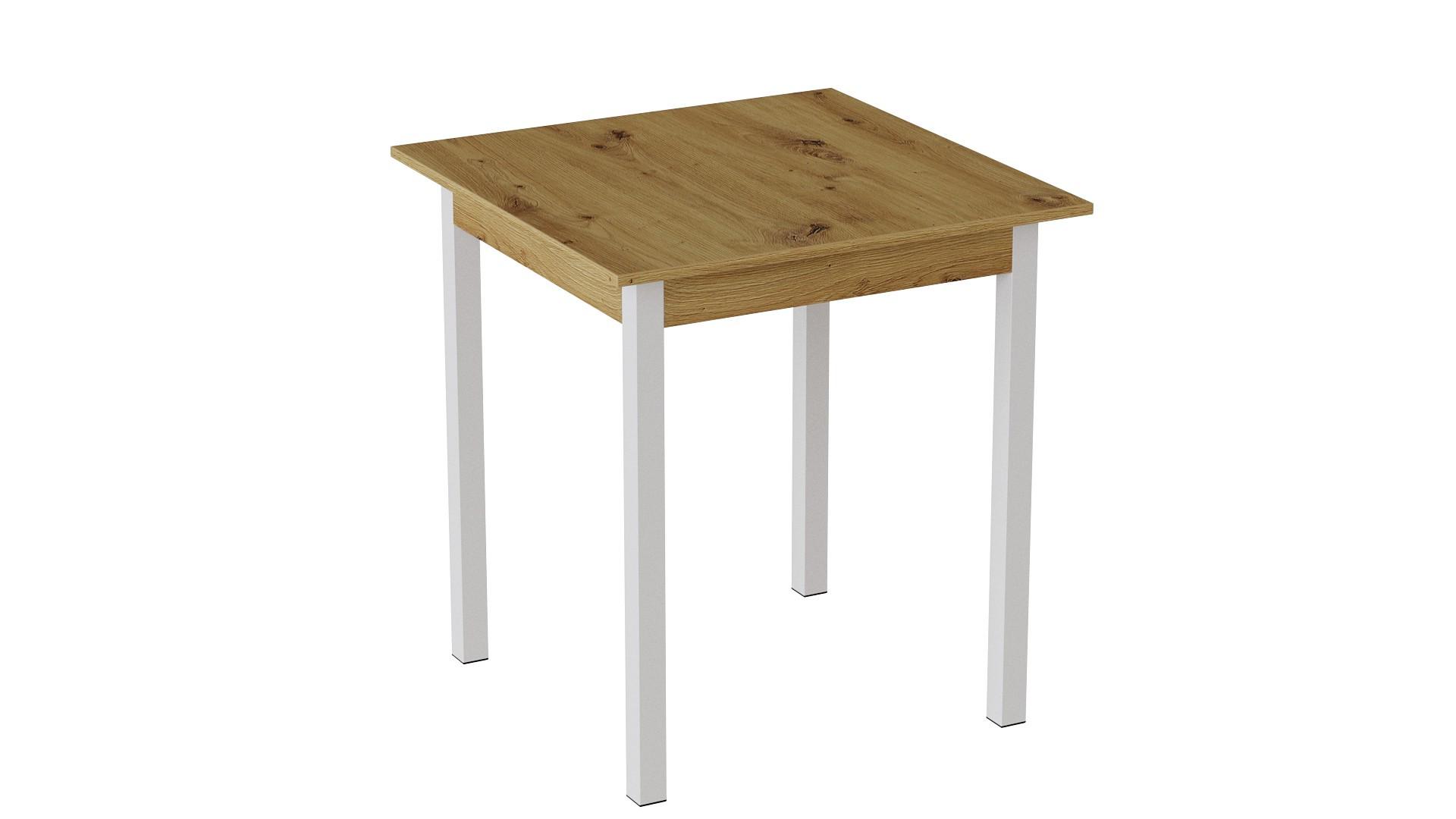 Обеденный стол Ferrum-decor Диего ДСП 16 мм 75x90x90 см Белый/Дуб Артизан (FRD-105717)
