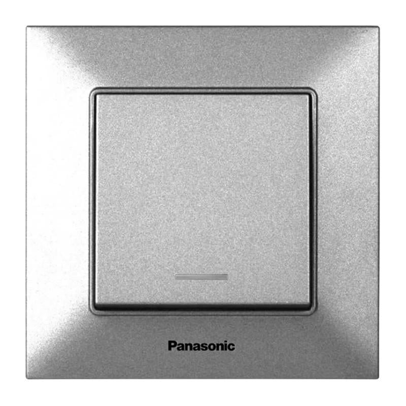 Вимикач 1-клавішний Panasonic Arkedia Slim з підсвіткою Сріблястий (23815340)