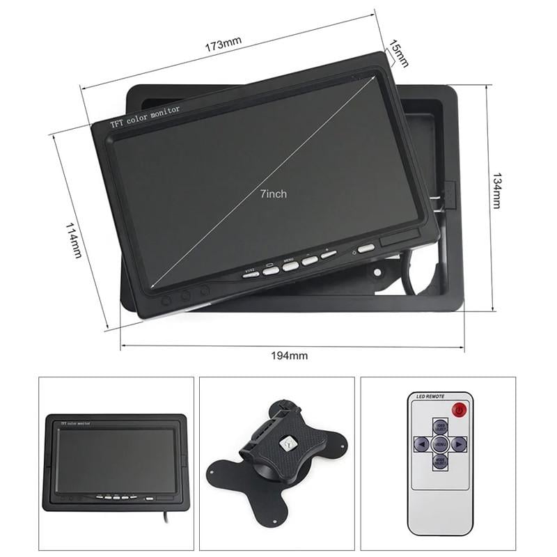 Монітор автомобільний Podofo AHD-726 з підтримкою AHD камер до 2 Мп 7" (101021) - фото 5 Монітор автомобільний Podofo AHD-726 з підтримкою AHD камер до 2 Мп 7" (101021) - фото 5