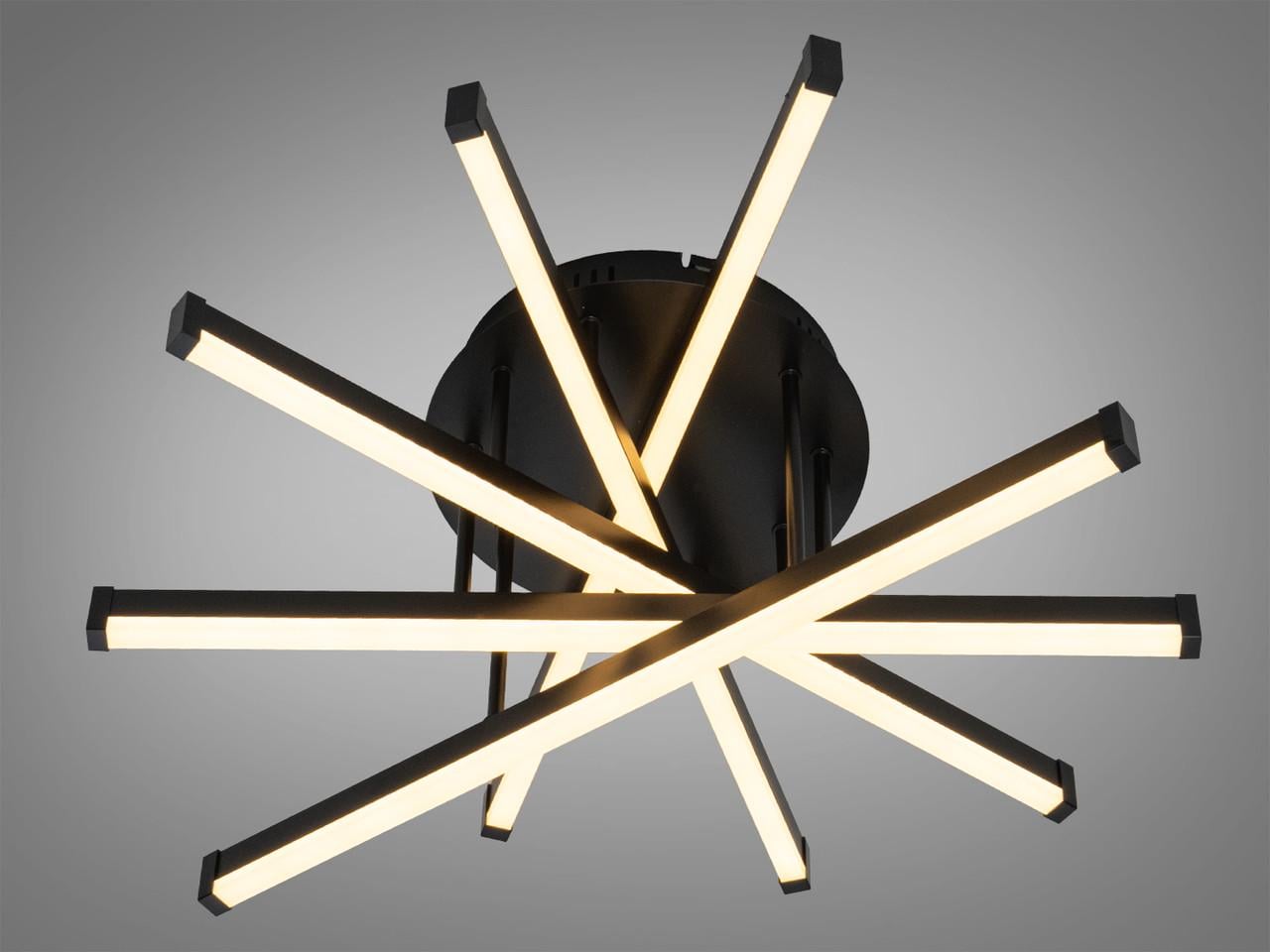 Люстра стельова світлодіодна для сучасних інтер'єрів SX813/5BK 70W 5 модулів Чорний (2941179605)