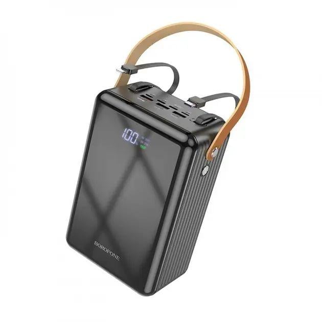 Повербанк Borofone BJ32 Terra 22,5W 80000 mAh 4 Usb з вбудованими кабелями Чорний (opt-102626)