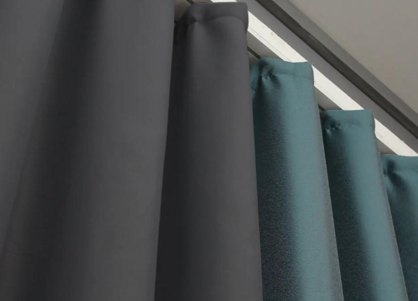 Шторы блекаут 1,5х2,7 м 2 шт. Бирюзовый/Темно-серый (014дк/1241-1293ш) - фото 6
