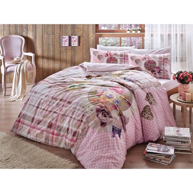 Постельное белье Tac Livia полуторное Розовый (2000022086318)