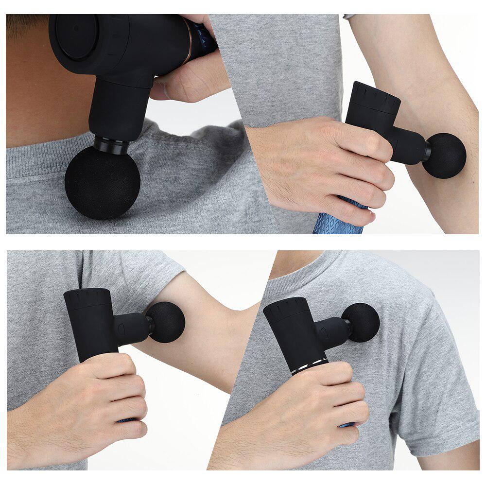 Массажер перкуссионный Fascial Gun WHX008 для тела Черный/Синий - фото 9