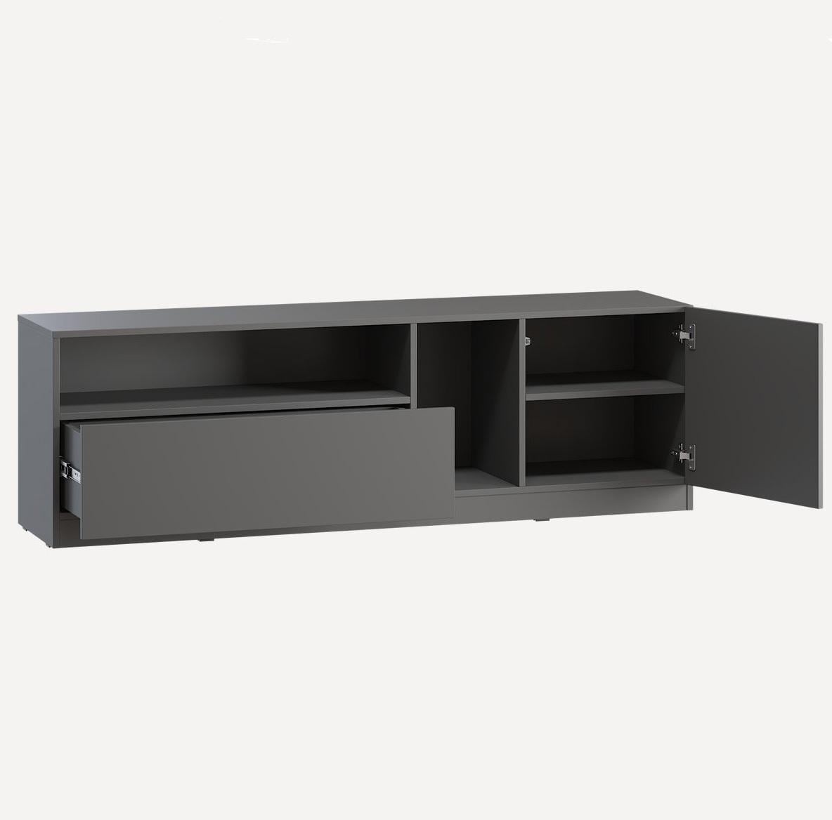 Тумба под телевизор с ящиком 1600x500x370 мм Антрацитовый (mpa-4-an)
